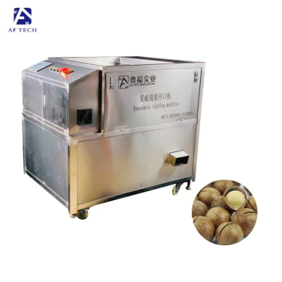 Máquina de corte y apertura de hoja de sierra al vacío para nueces de macadamia para fábrica de snacks