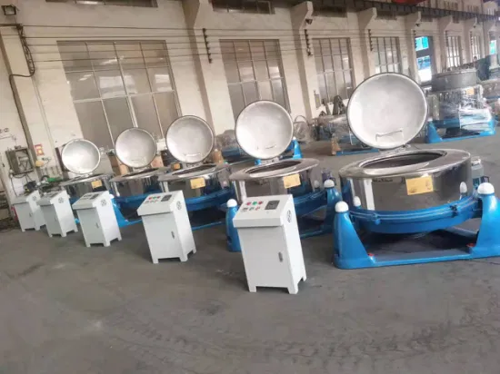 Máquina centrifugadora hidráulica comercial, máquina secadora extractora industrial de alto hilado, máquina deshidratadora de hilado (SS) con tapa