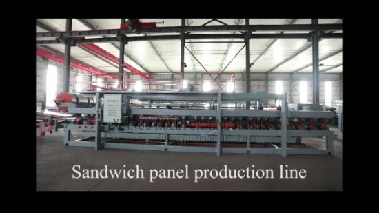Línea de producción de paneles sándwich para techos y revestimientos de lana de roca y EPS