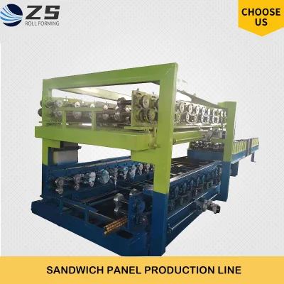 Línea de producción de paneles sándwich de lana de roca EPS y láminas de metal y lana mineral